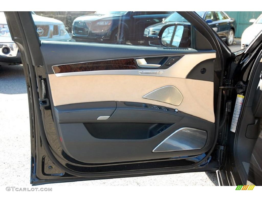 2011 Audi A8 4.2 FSI quattro Velvet Beige Door Panel Photo #46100135
