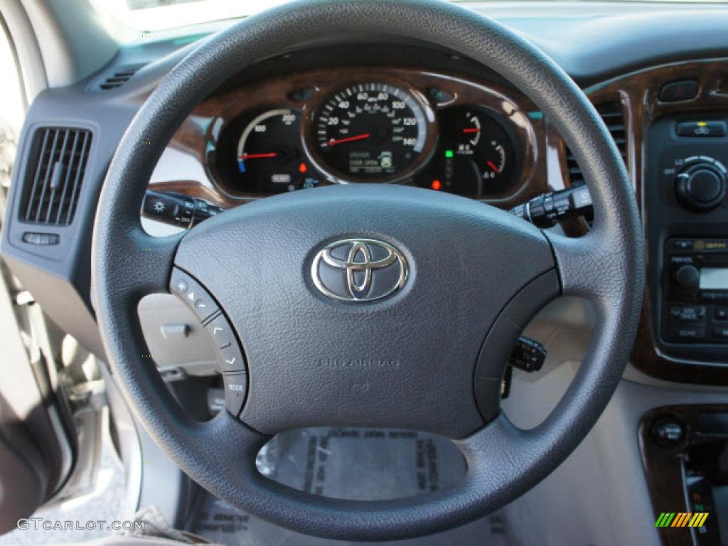 2007 Toyota Highlander Hybrid Limited Ash Gray Steering Wheel Photo #46100846