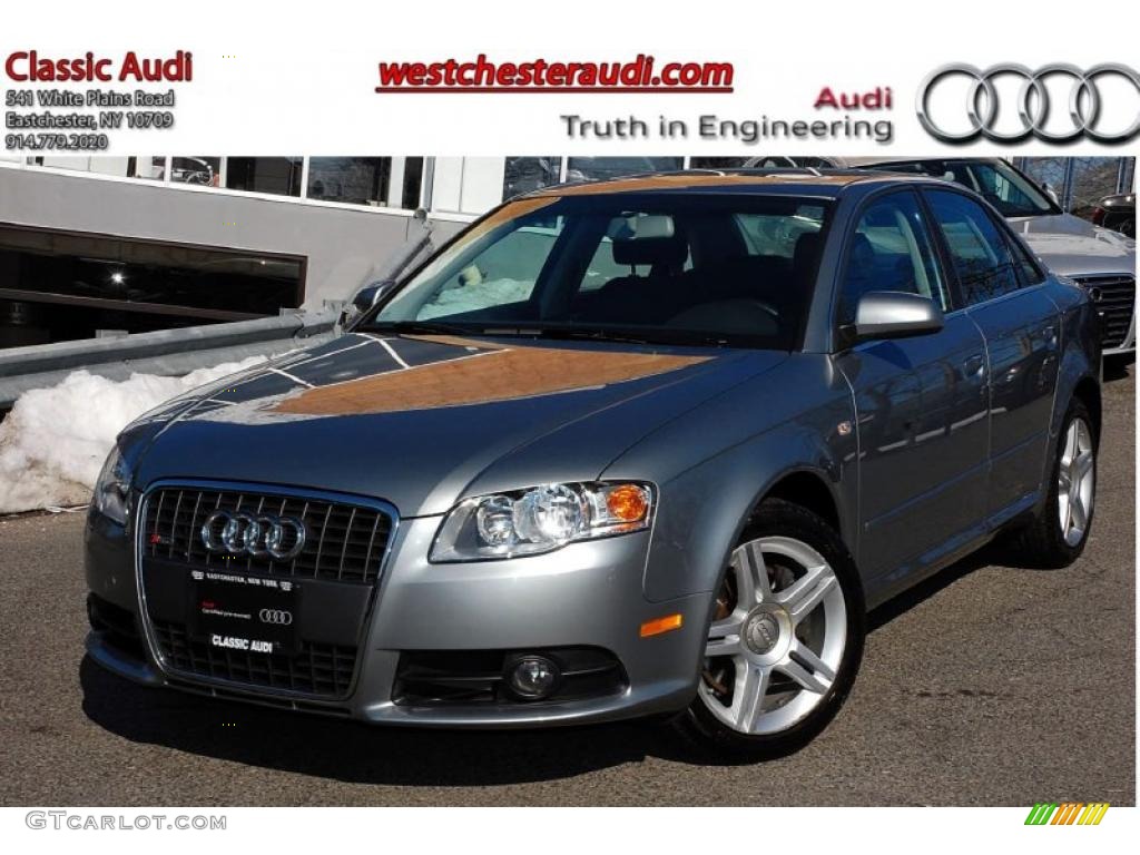 2008 A4 2.0T quattro S-Line Sedan - Quartz Grey Metallic / Black photo #1