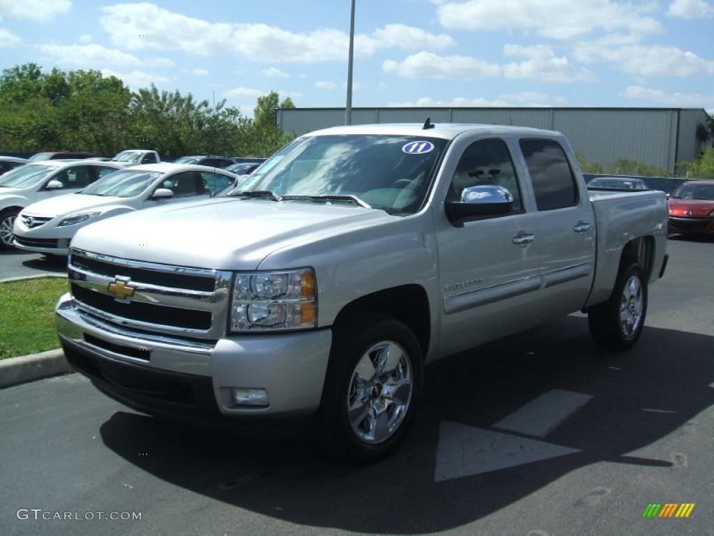 2011 Silverado 1500 LT Crew Cab - Sheer Silver Metallic / Ebony photo #1