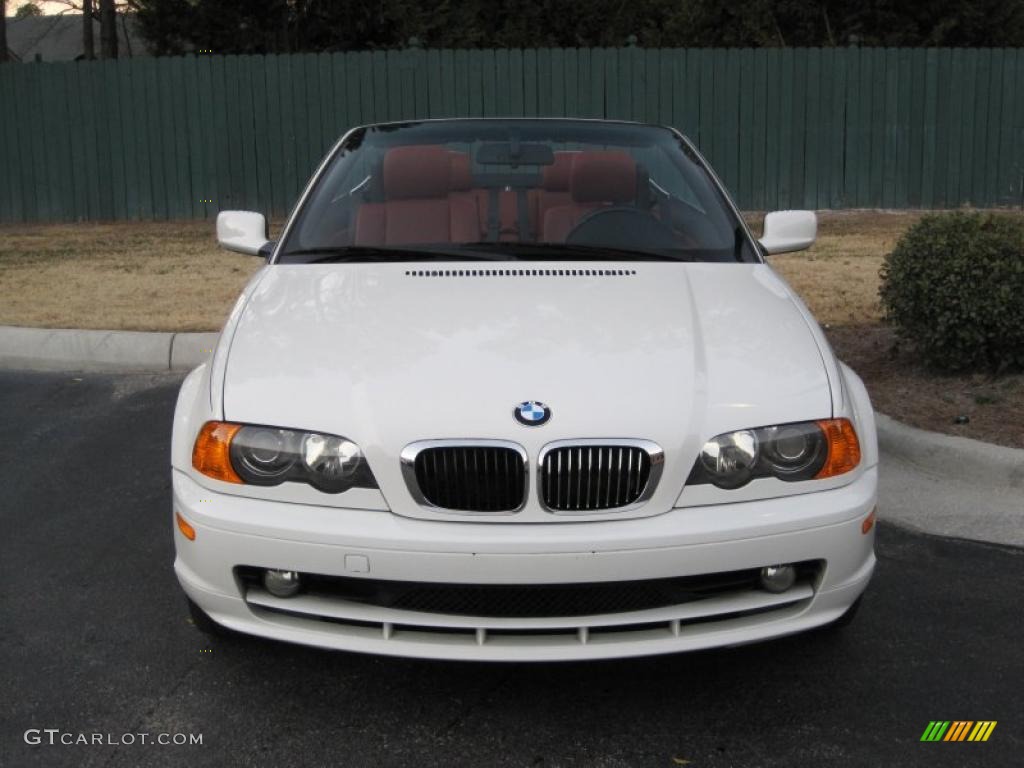 2001 3 Series 325i Convertible - Alpine White / Tanin Red photo #17