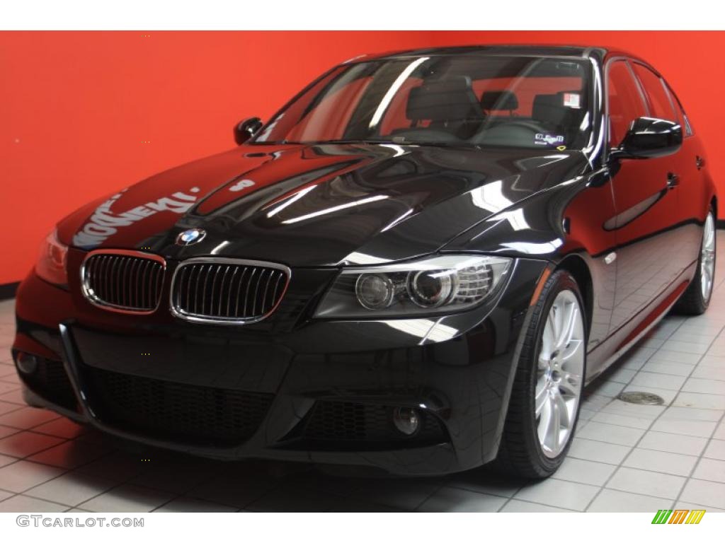2009 3 Series 335i Sedan - Black Sapphire Metallic / Beige photo #2