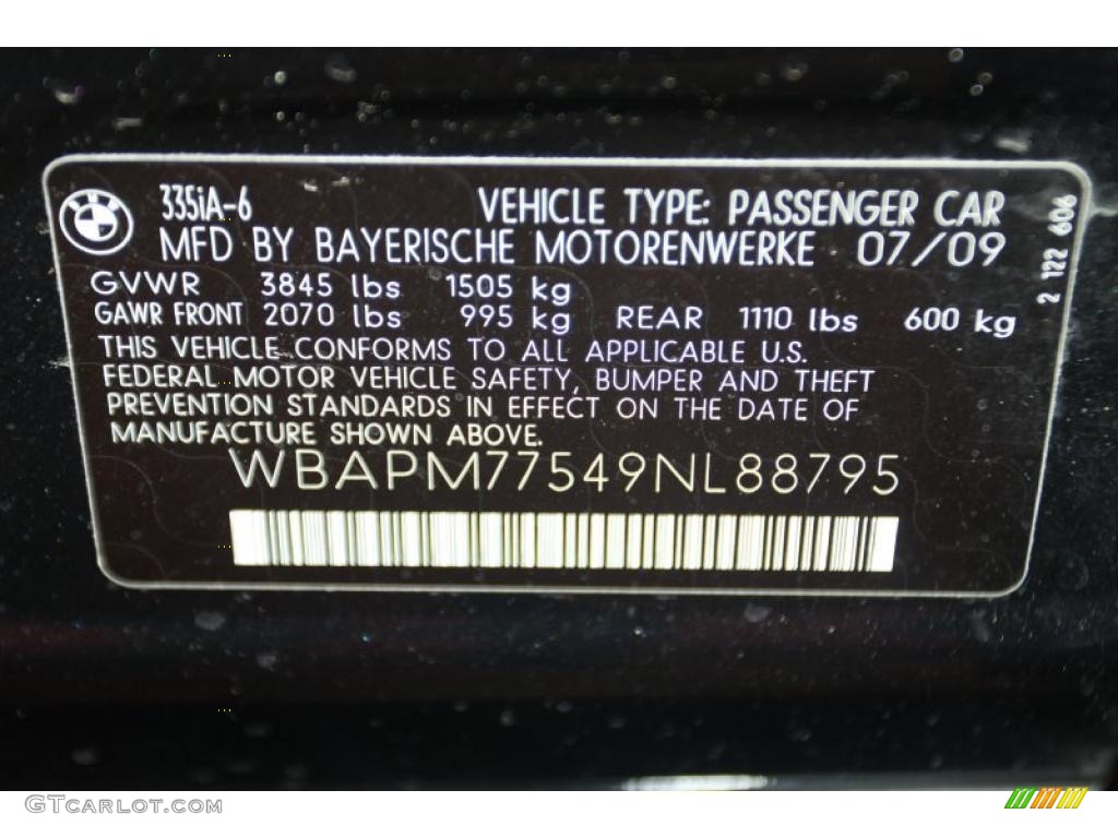 2009 3 Series 335i Sedan - Black Sapphire Metallic / Beige photo #8