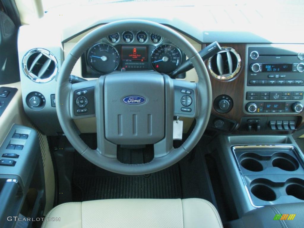 2011 Ford F250 Super Duty Lariat Crew Cab 4x4 Adobe Beige Dashboard Photo #46107437