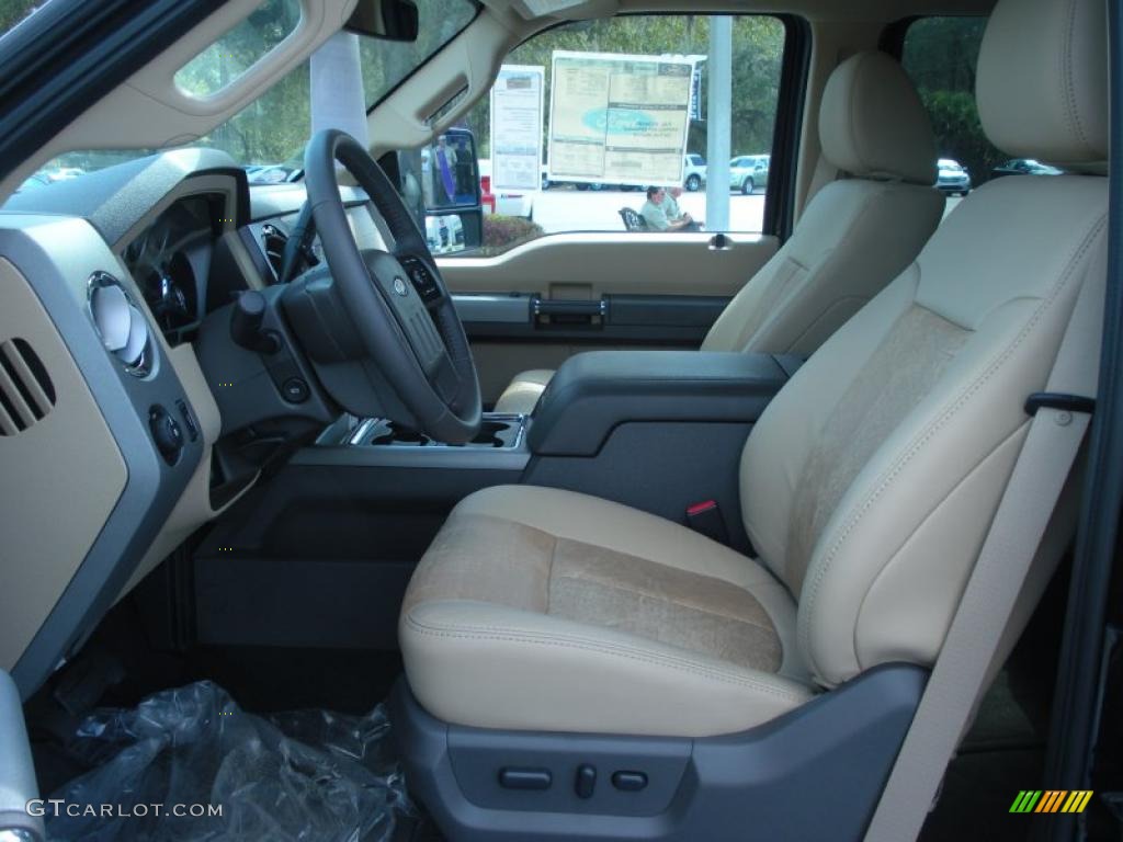 Adobe Two Tone Leather Interior 2011 Ford F250 Super Duty Lariat Crew Cab 4x4 Photo #46107509