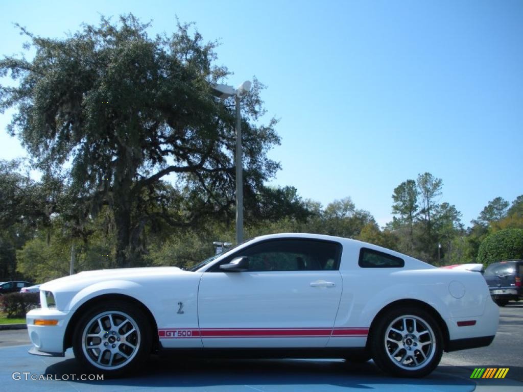 2007 Mustang Shelby GT500 Coupe - Performance White / Black/Red photo #2