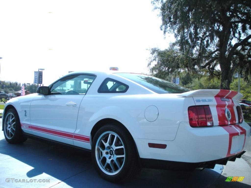 2007 Mustang Shelby GT500 Coupe - Performance White / Black/Red photo #3