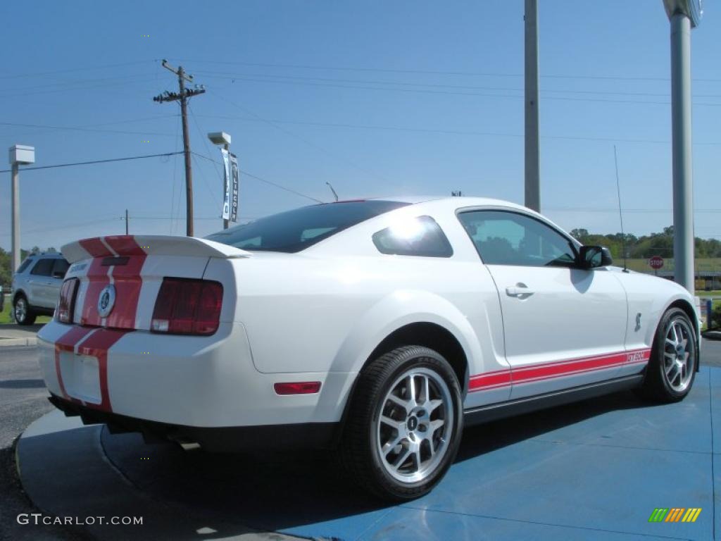 2007 Mustang Shelby GT500 Coupe - Performance White / Black/Red photo #5