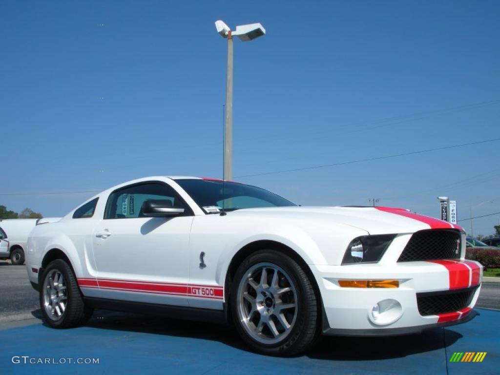 Performance White 2007 Ford Mustang Shelby GT500 Coupe Exterior Photo #46108064