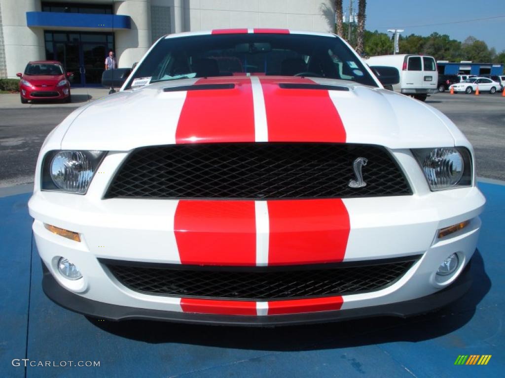 2007 Mustang Shelby GT500 Coupe - Performance White / Black/Red photo #8