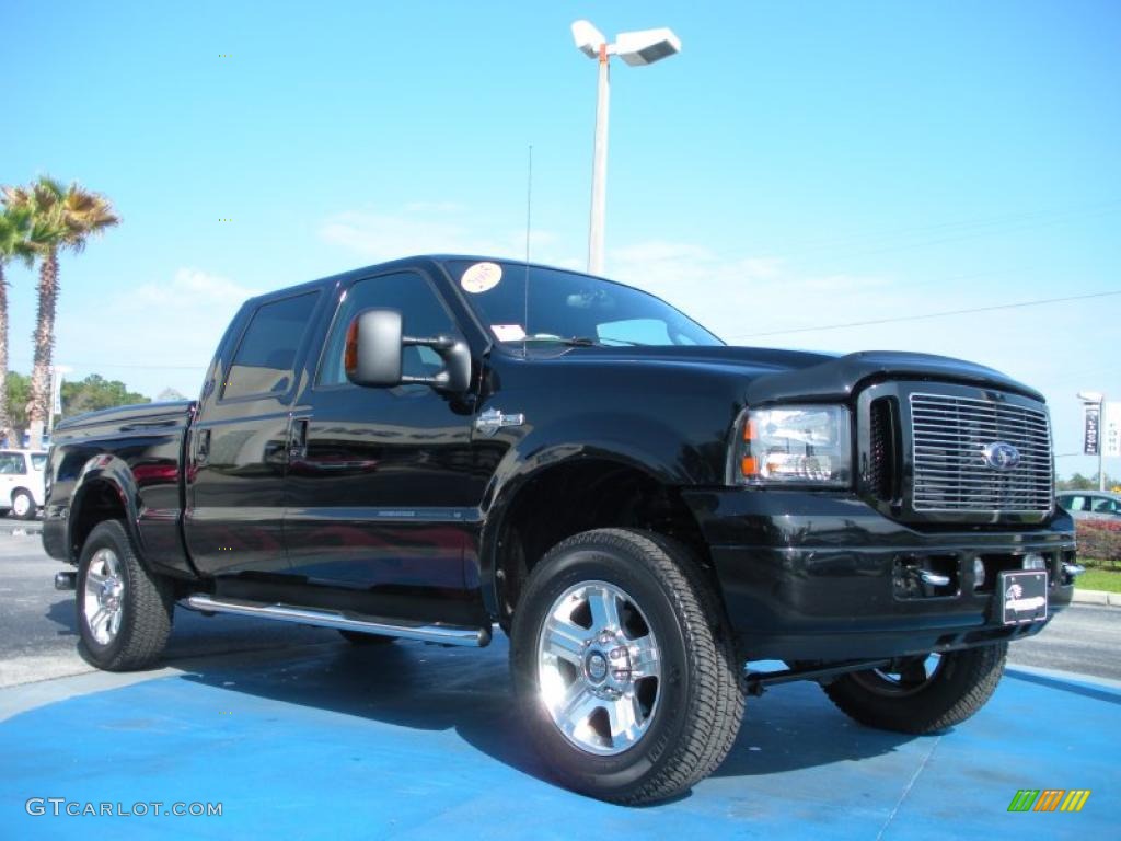 Black 2005 Ford F250 Super Duty Harley Davidson Crew Cab 4x4 Exterior Photo #46108460