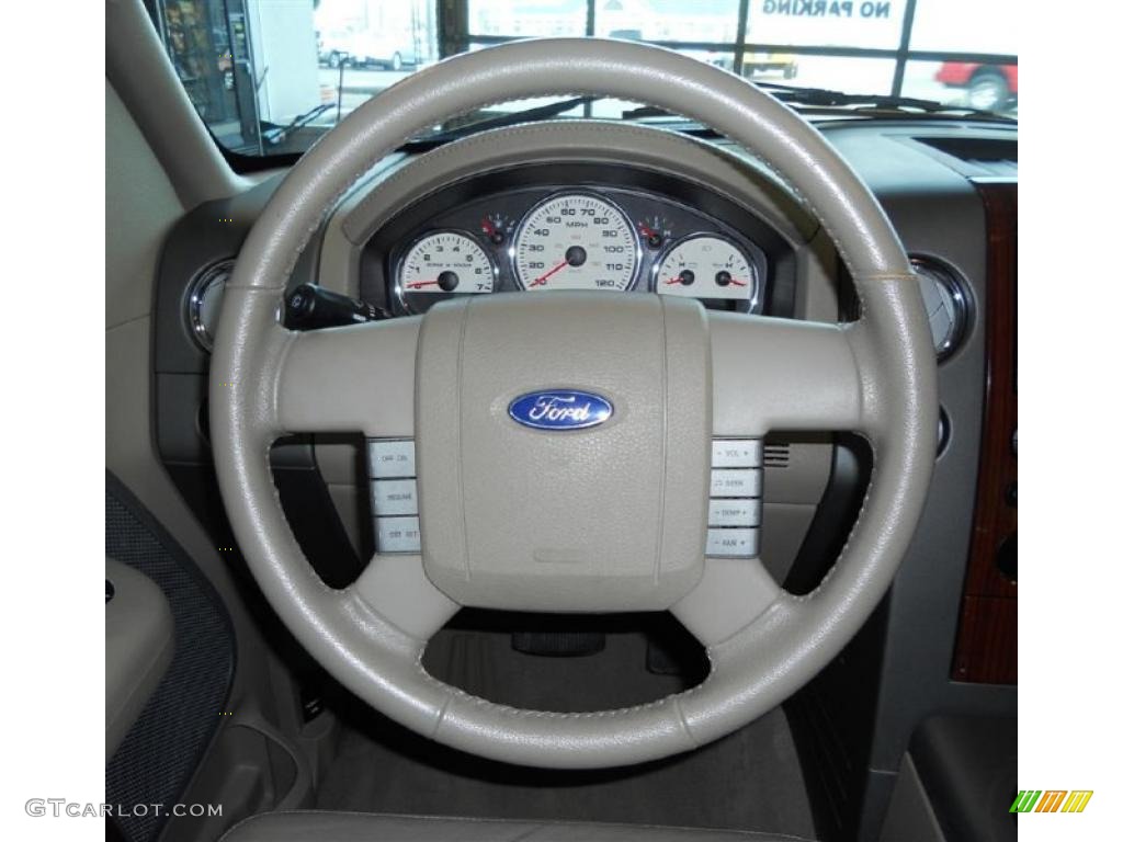 2005 F150 Lariat SuperCrew 4x4 - Dark Toreador Red Metallic / Tan photo #9