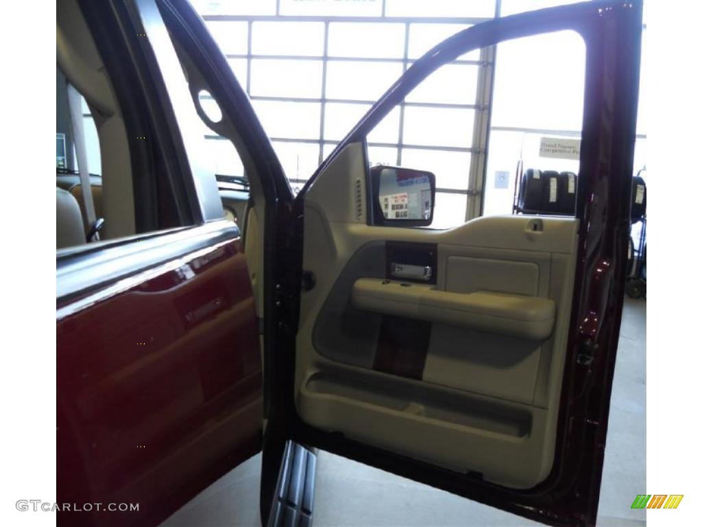 2005 F150 Lariat SuperCrew 4x4 - Dark Toreador Red Metallic / Tan photo #18