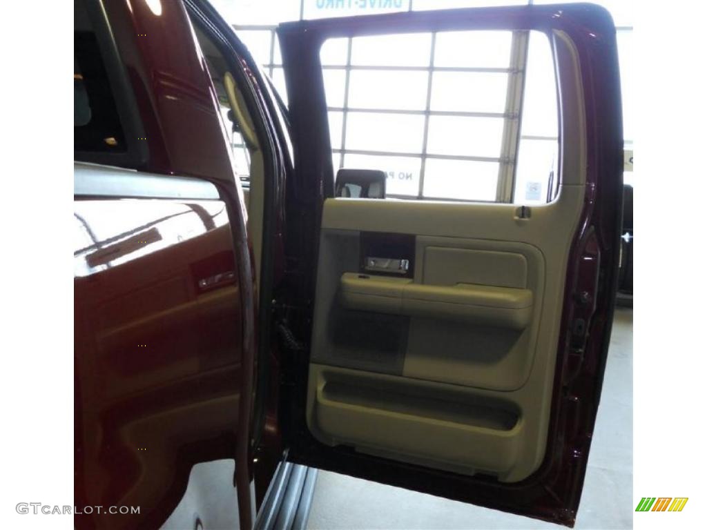 2005 F150 Lariat SuperCrew 4x4 - Dark Toreador Red Metallic / Tan photo #20
