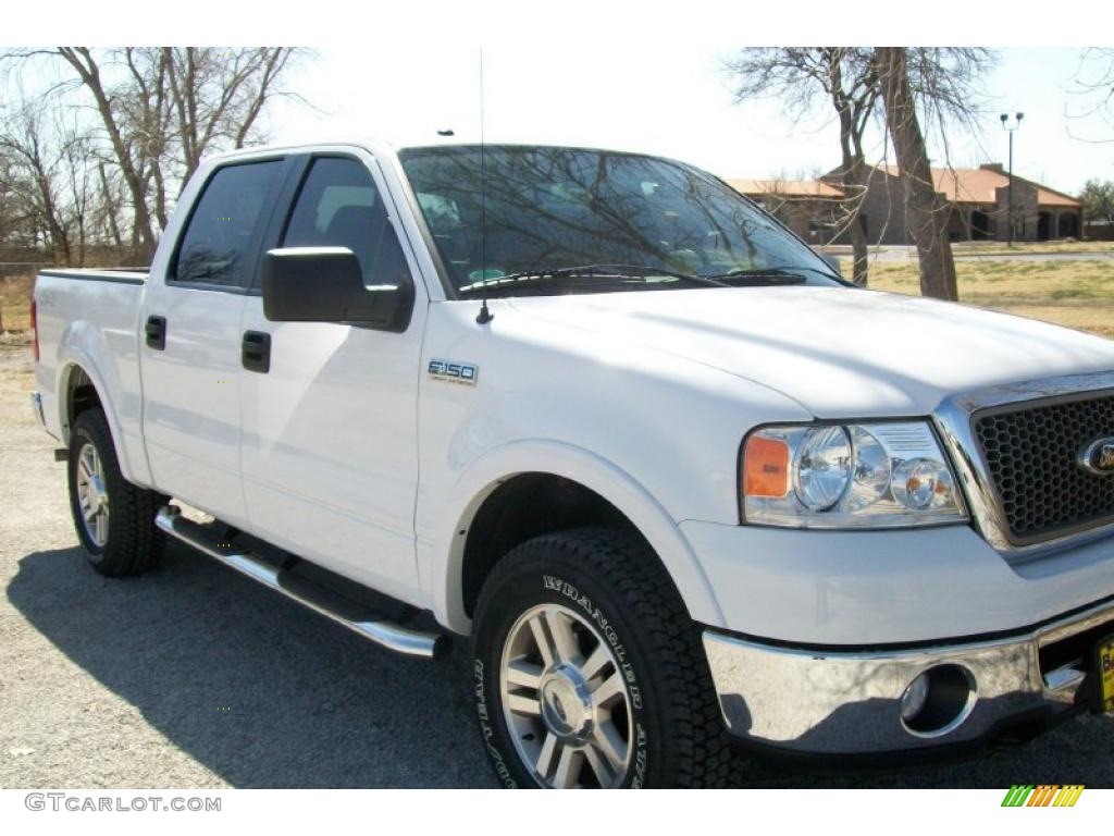 2008 F150 Lariat SuperCrew 4x4 - Oxford White / Tan photo #1