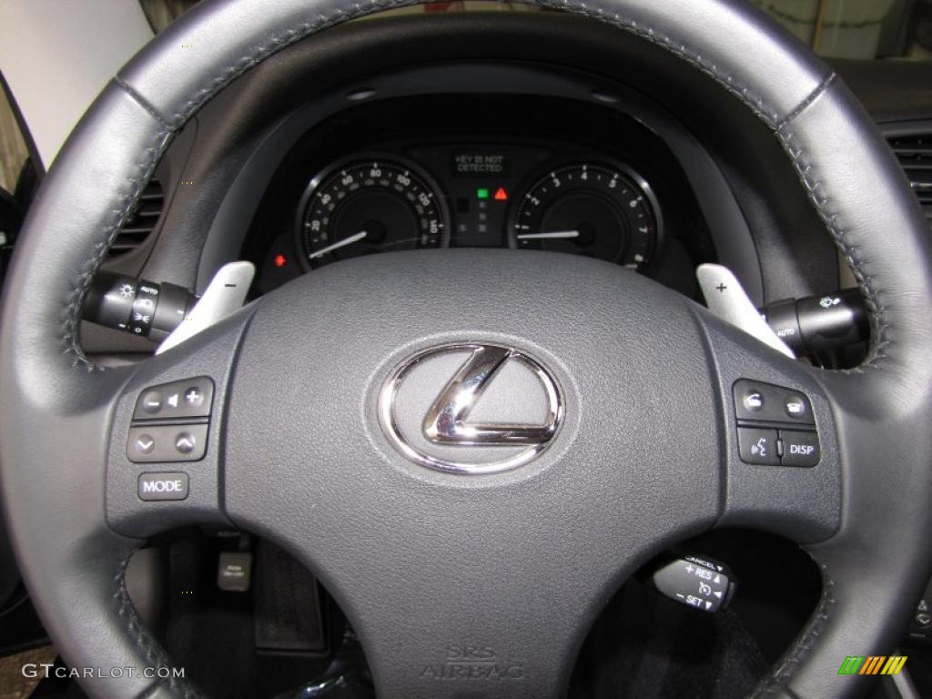 2010 Lexus IS 350C Convertible Black Steering Wheel Photo #46113104