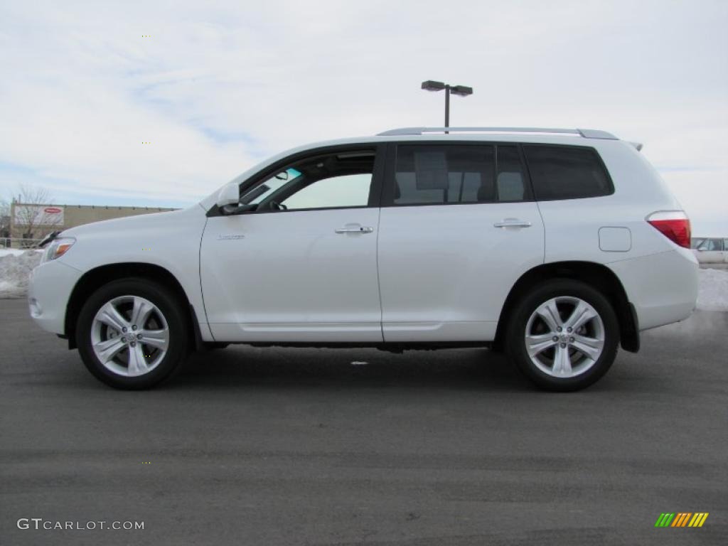 2009 Highlander Limited 4WD - Blizzard White Pearl / Sand Beige photo #1