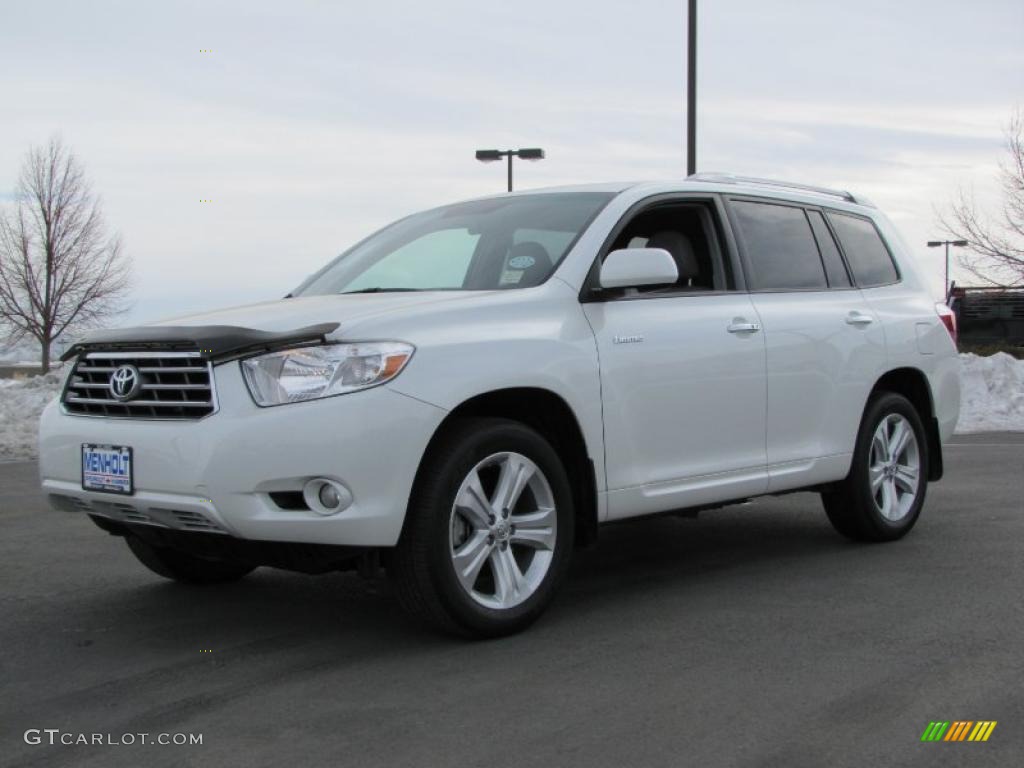 2009 Highlander Limited 4WD - Blizzard White Pearl / Sand Beige photo #2
