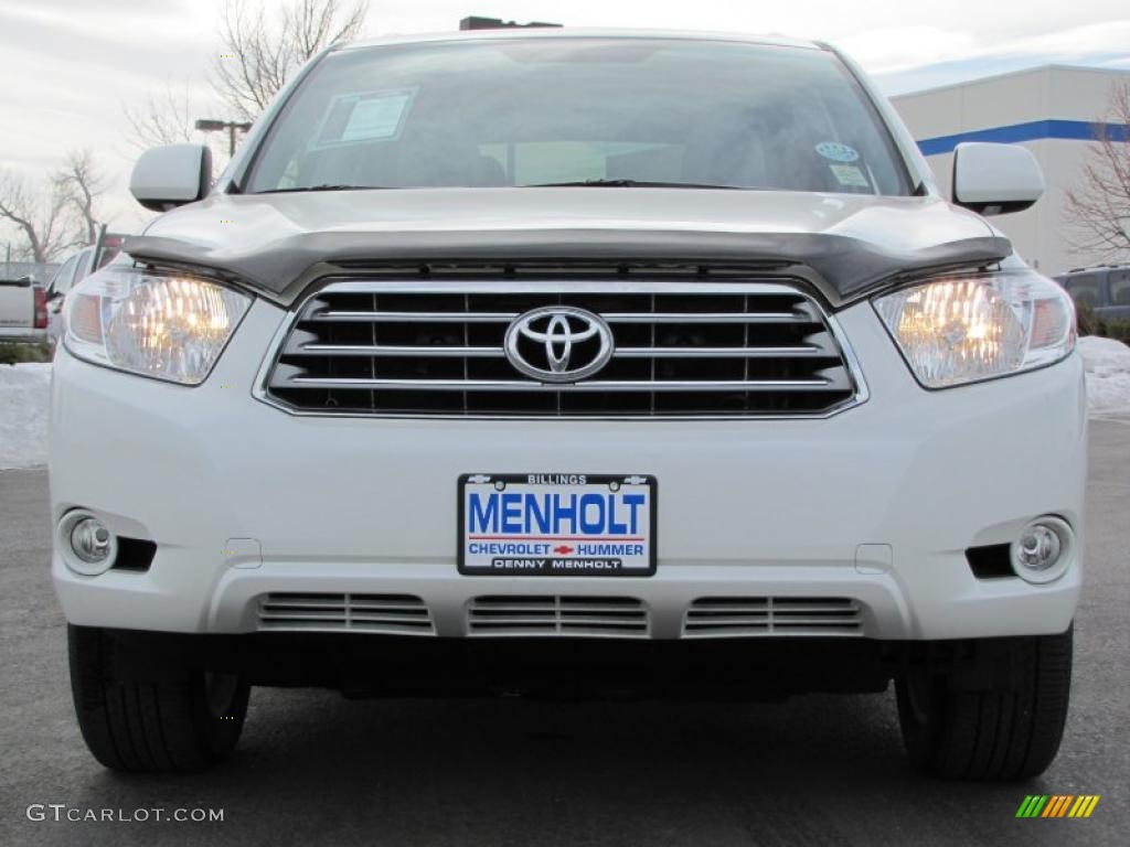 2009 Highlander Limited 4WD - Blizzard White Pearl / Sand Beige photo #3