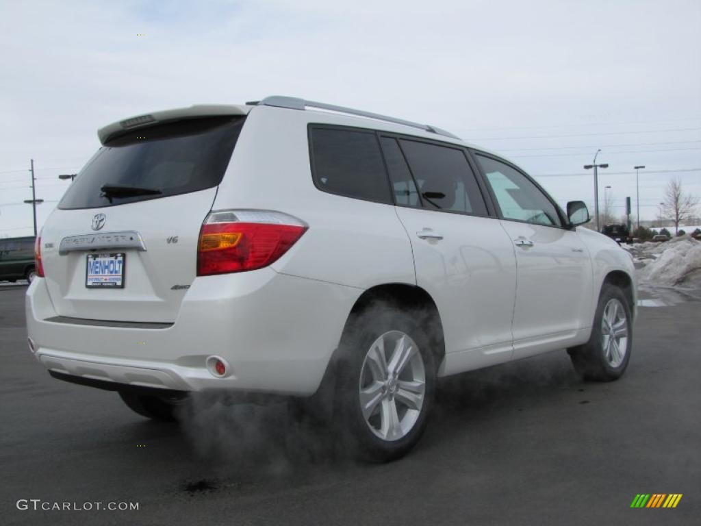 2009 Highlander Limited 4WD - Blizzard White Pearl / Sand Beige photo #6