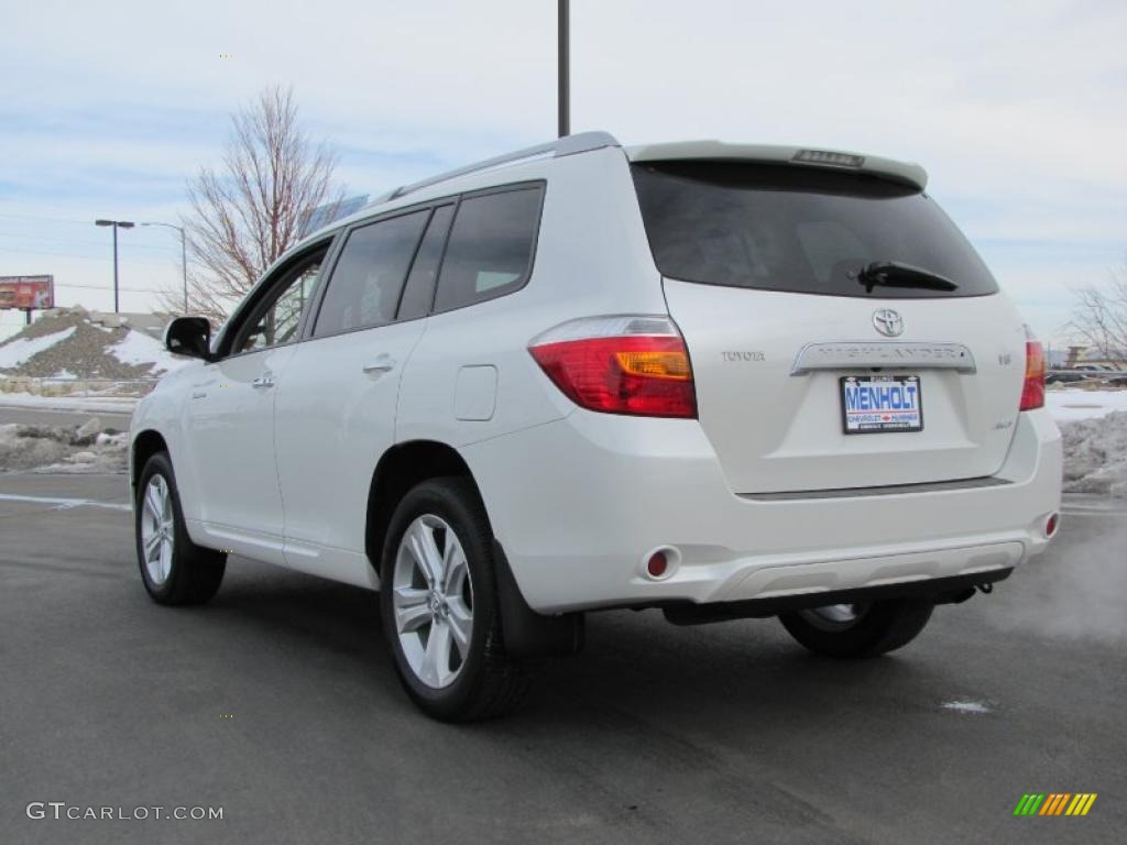 2009 Highlander Limited 4WD - Blizzard White Pearl / Sand Beige photo #8