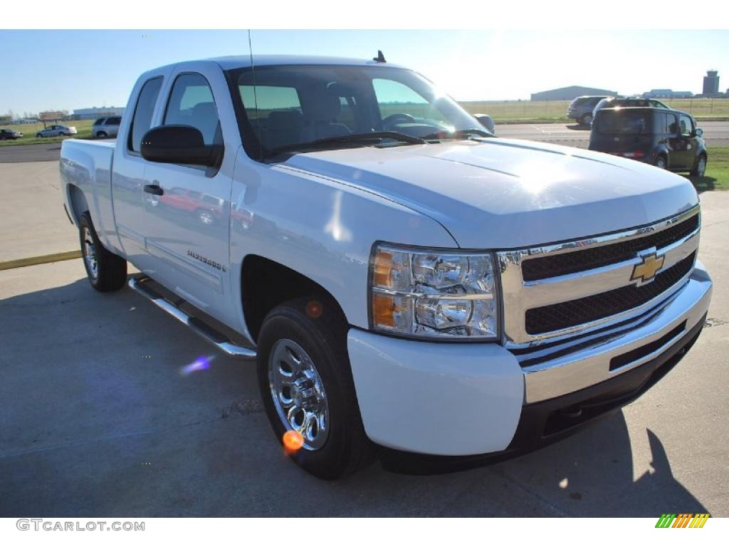 2009 Silverado 1500 LT Extended Cab - Summit White / Light Titanium photo #9