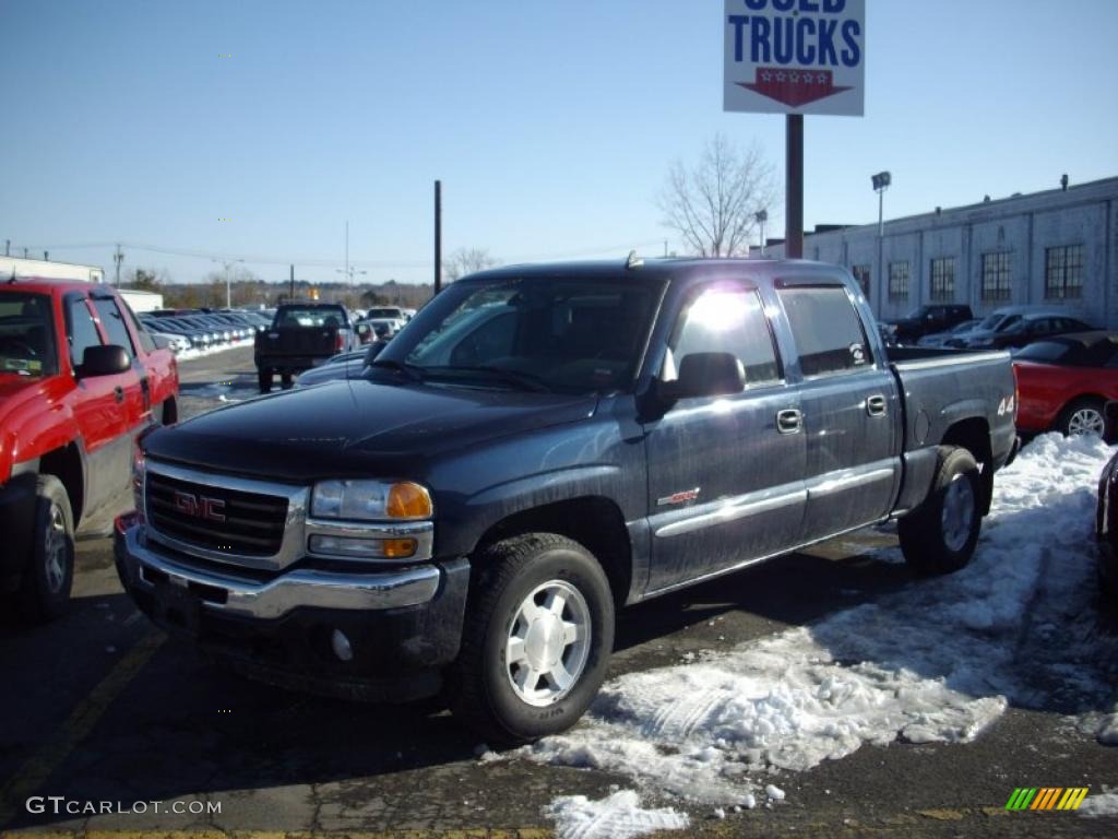 2006 Sierra 1500 SLE Crew Cab 4x4 - Deep Blue Metallic / Dark Pewter photo #1