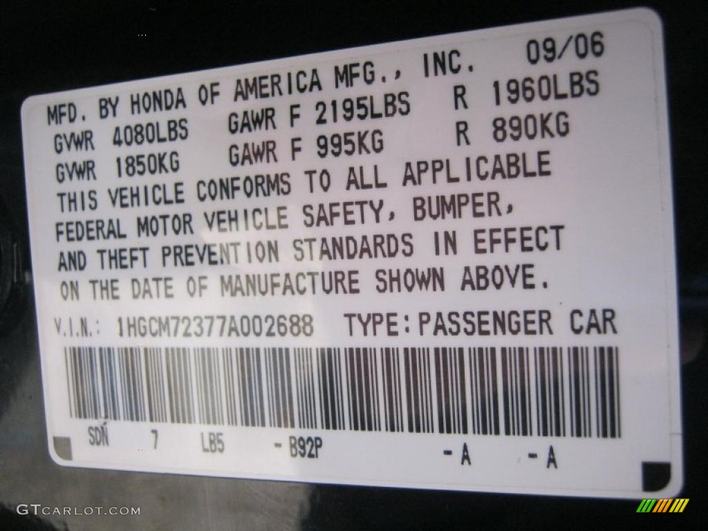 2007 Accord LX Coupe - Nighthawk Black Pearl / Gray photo #24