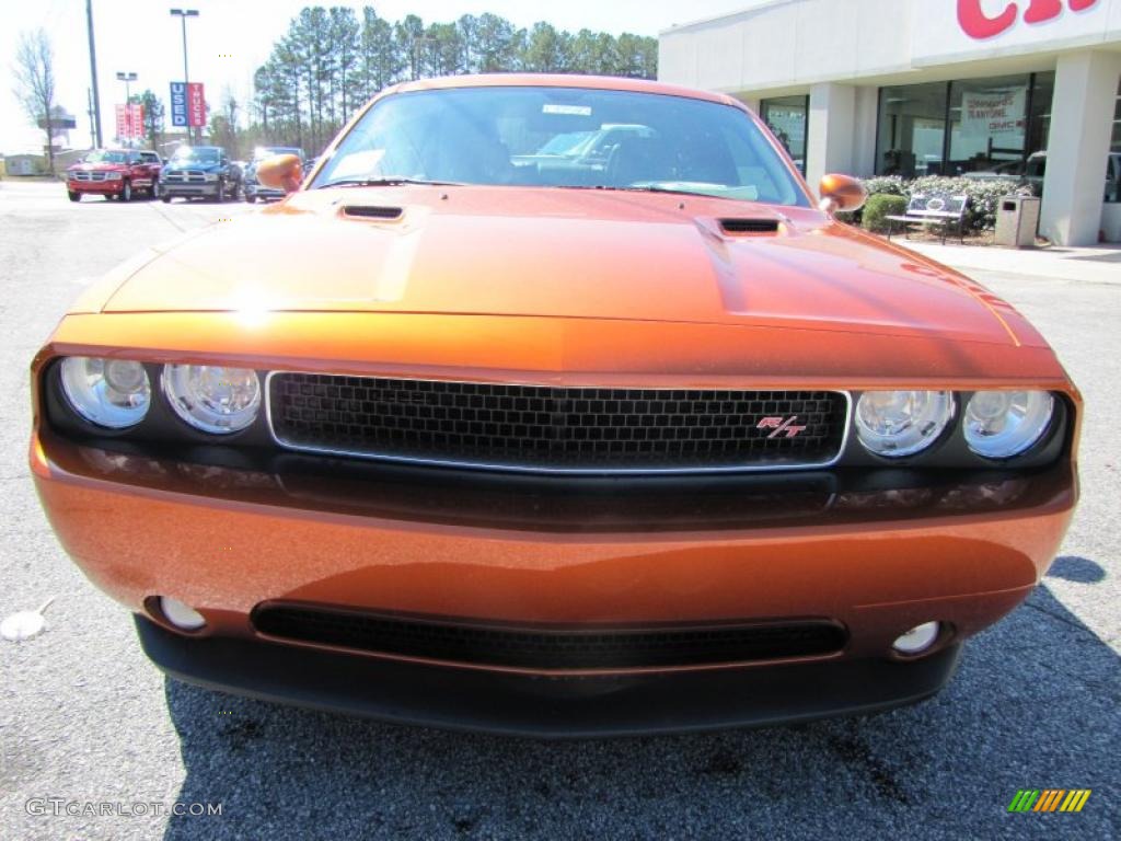 2011 Challenger R/T Classic - Toxic Orange Pearl / Dark Slate Gray photo #2