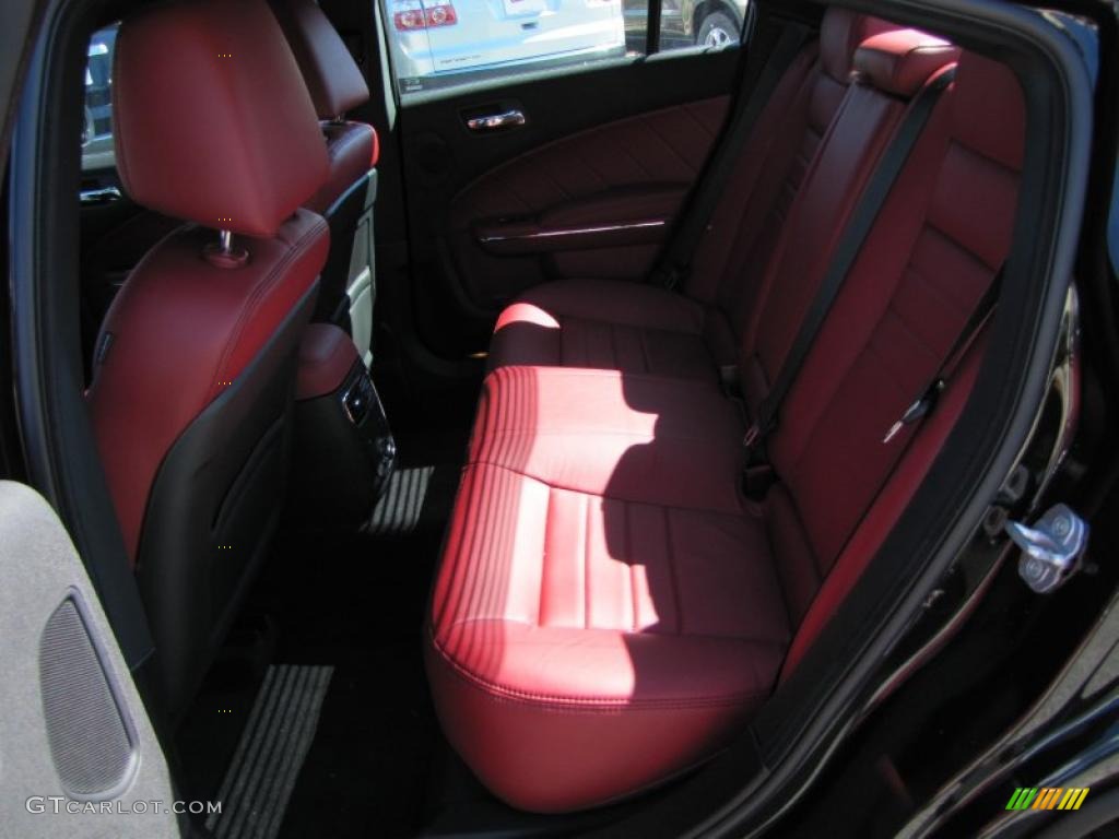 Black/Radar Red Interior 2011 Dodge Charger R/T Plus Photo #46121580