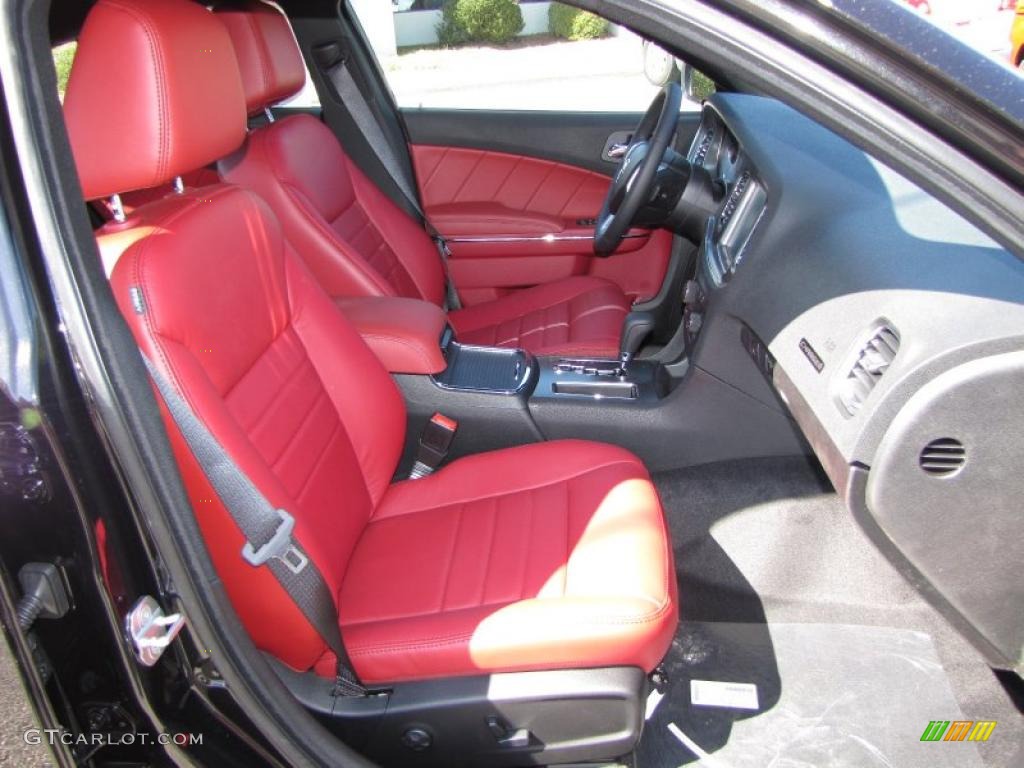 Black/Radar Red Interior 2011 Dodge Charger R/T Plus Photo #46121583