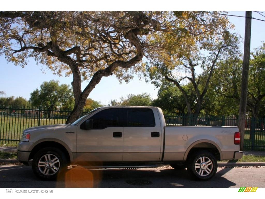 2006 F150 Lariat SuperCrew 4x4 - Smokestone Metallic / Tan photo #3