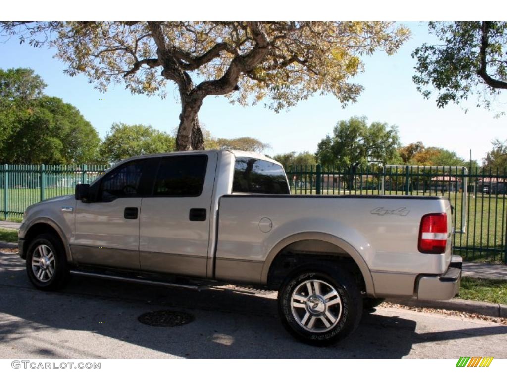 2006 F150 Lariat SuperCrew 4x4 - Smokestone Metallic / Tan photo #5