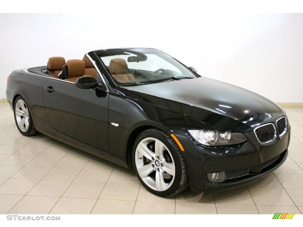 2008 3 Series 335i Convertible - Black Sapphire Metallic / Saddle Brown/Black photo #1