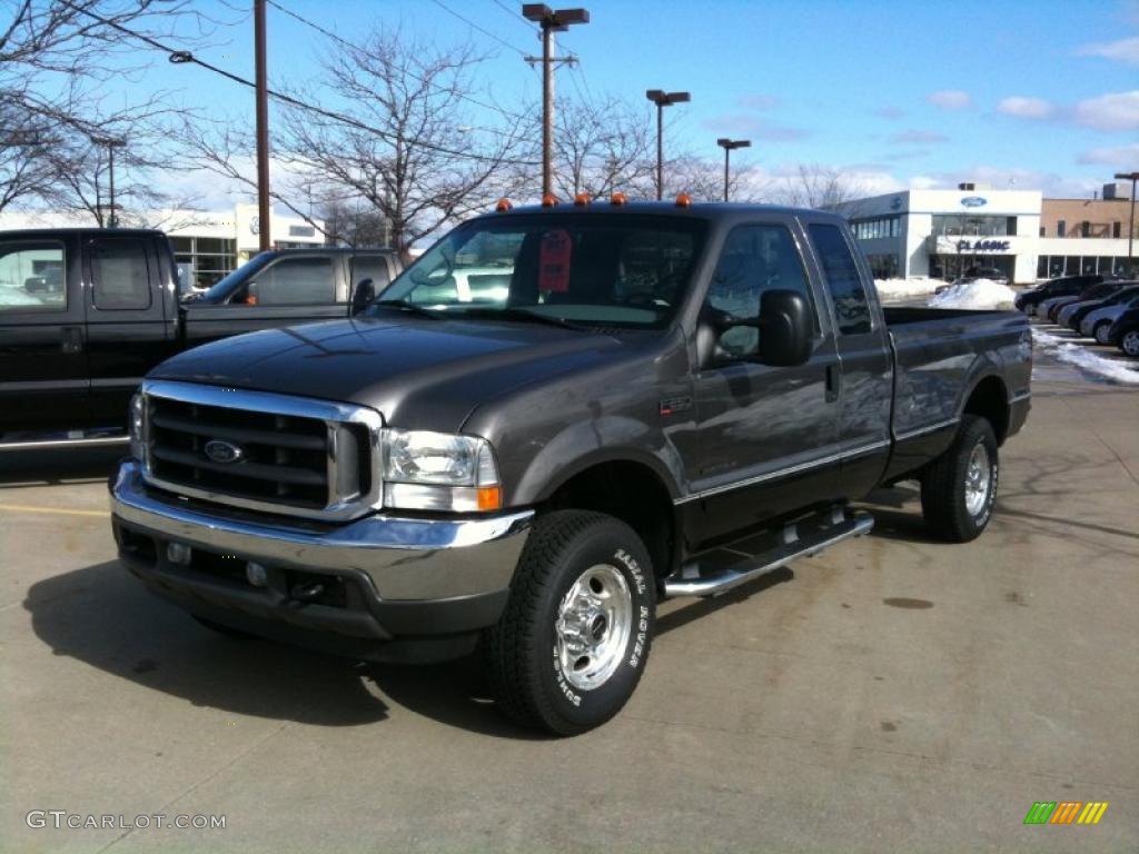 2002 F250 Super Duty Lariat SuperCab 4x4 - Dark Shadow Grey Metallic / Medium Flint photo #3