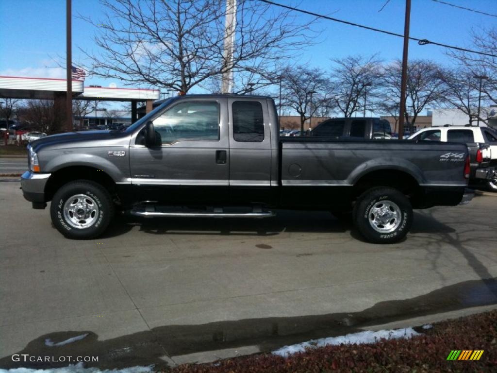 2002 F250 Super Duty Lariat SuperCab 4x4 - Dark Shadow Grey Metallic / Medium Flint photo #4