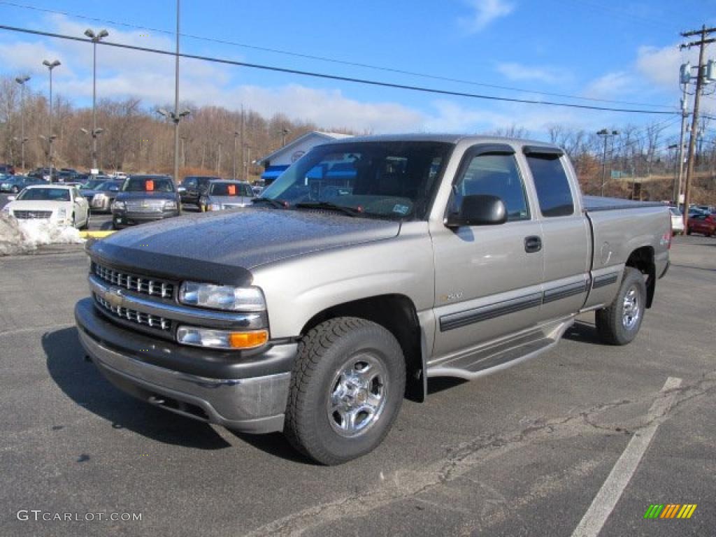 2001 Silverado 1500 LS Extended Cab 4x4 - Light Pewter Metallic / Graphite photo #4