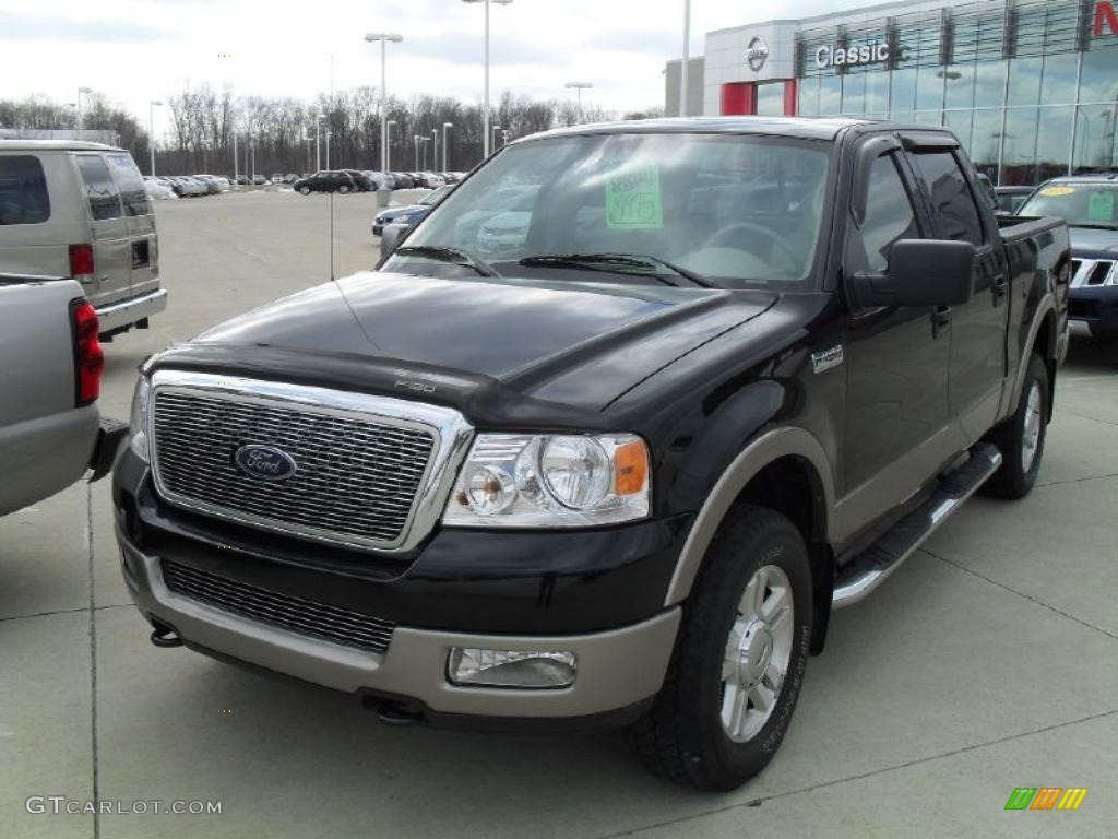 2004 F150 Lariat SuperCrew 4x4 - Black / Tan photo #1