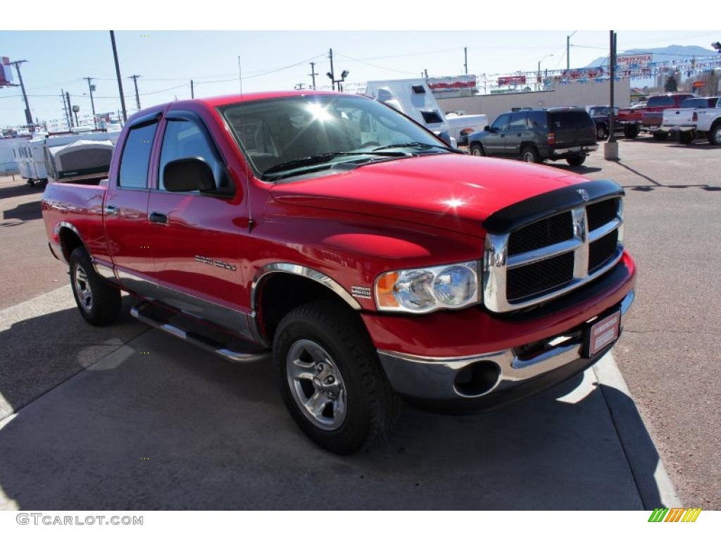 2003 Ram 1500 SLT Quad Cab 4x4 - Flame Red / Dark Slate Gray photo #2