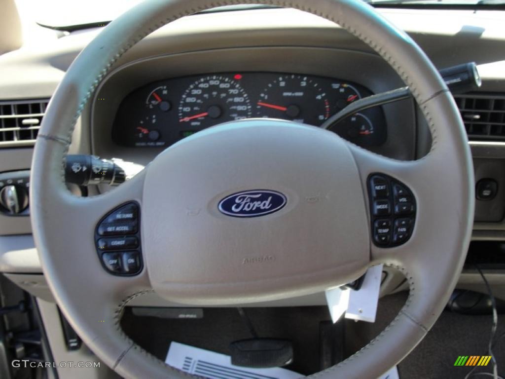 2003 Ford Excursion Limited Medium Parchment Steering Wheel Photo #46128709