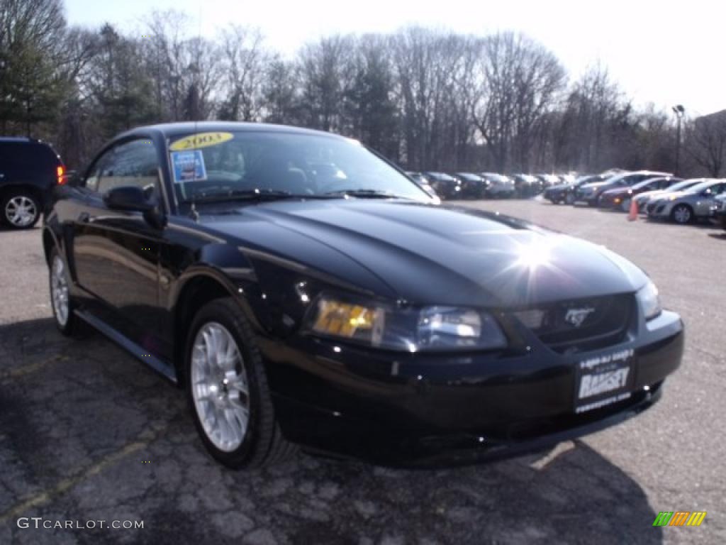 2003 Mustang V6 Coupe - Black / Dark Charcoal photo #2