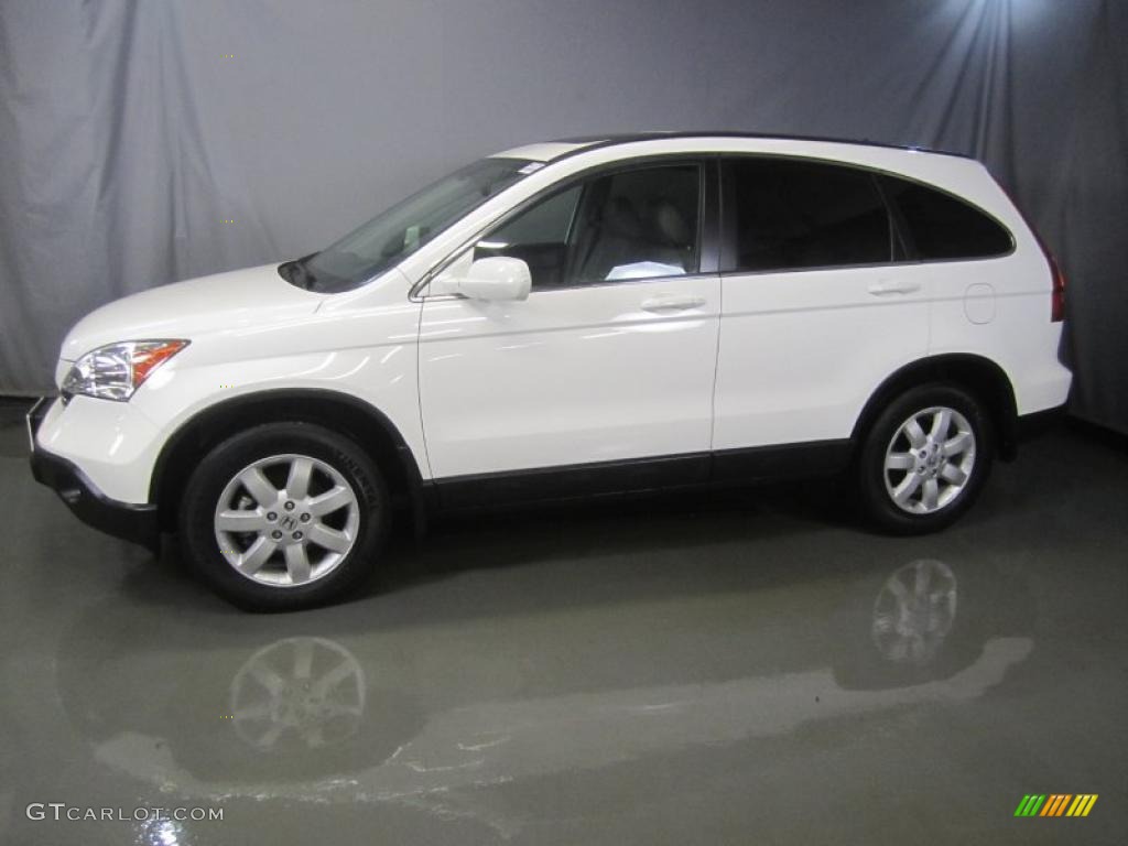 2009 CR-V EX-L 4WD - Taffeta White / Black photo #3