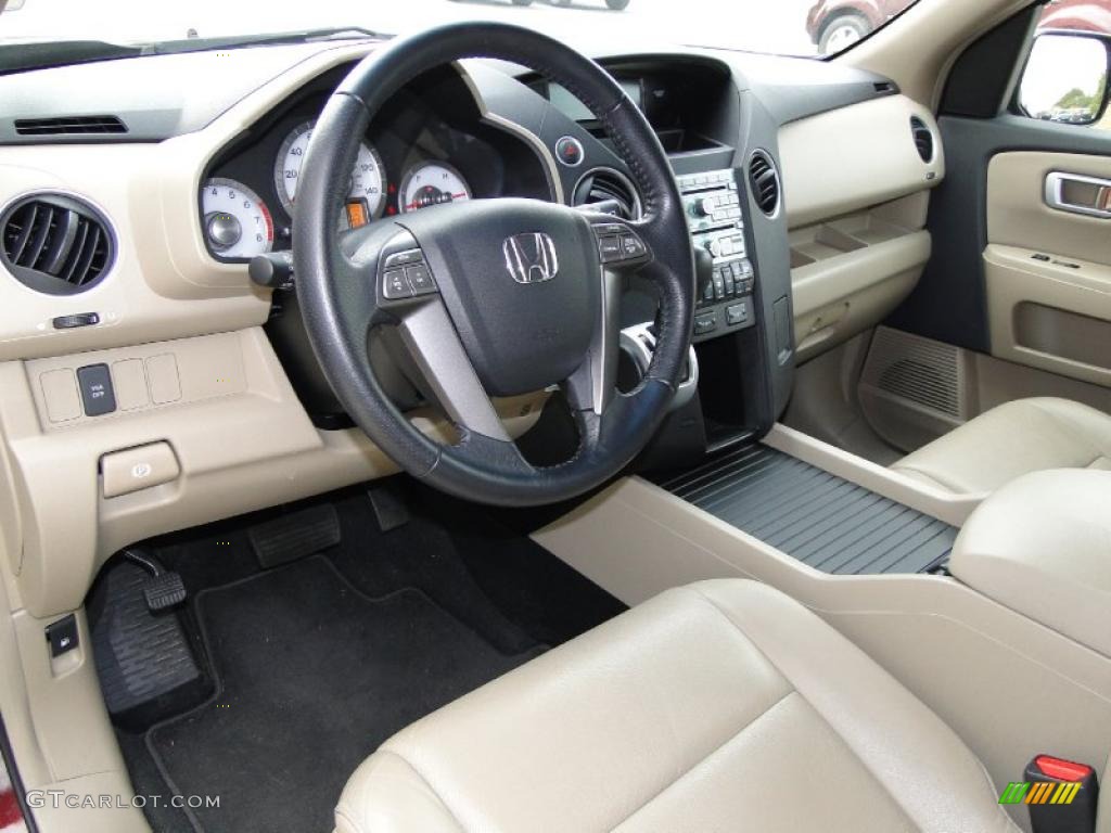 2009 Honda Pilot EX-L Beige Dashboard Photo #46137496