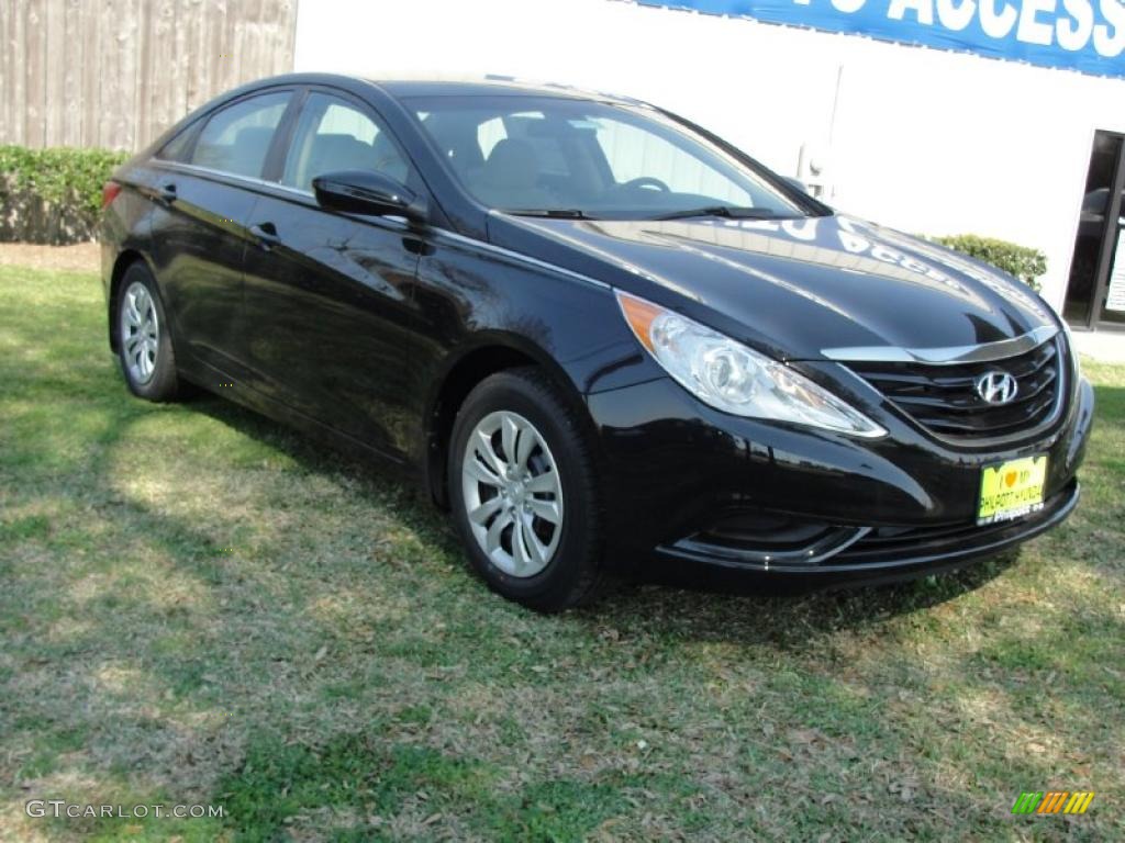 2011 Sonata GLS - Midnight Black / Camel photo #1