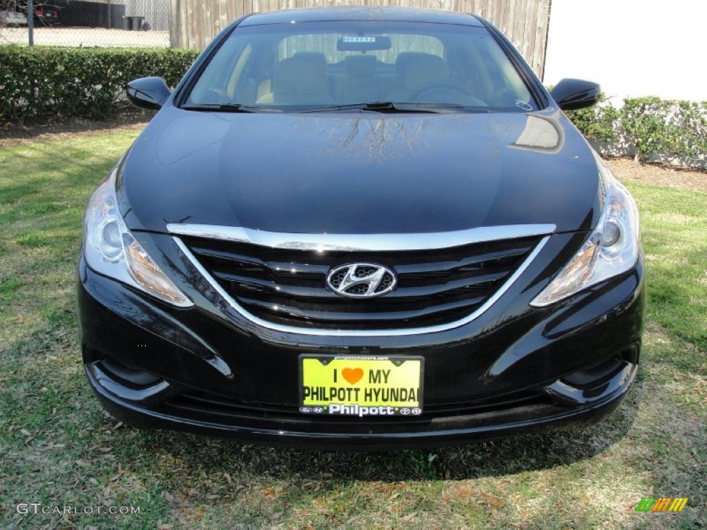 2011 Sonata GLS - Midnight Black / Camel photo #8