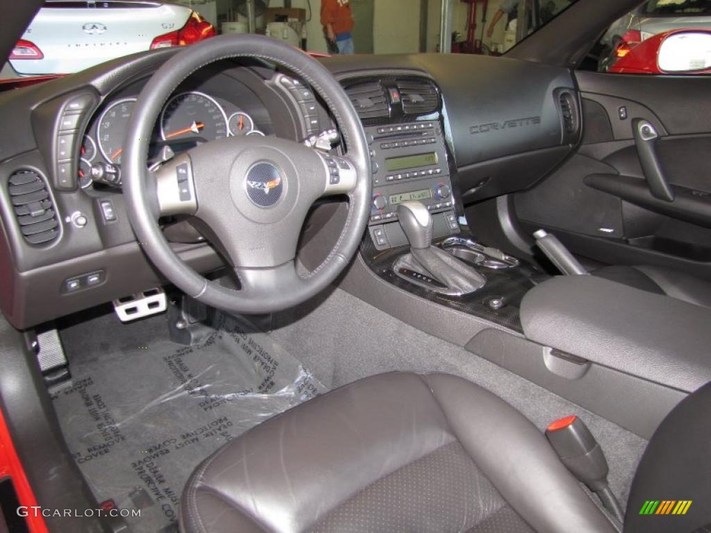 Ebony Interior 2009 Chevrolet Corvette Convertible Photo #46143268