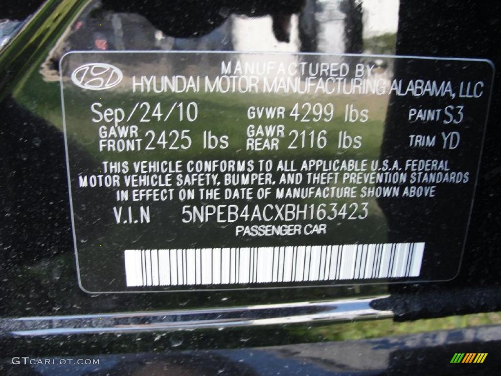 2011 Sonata GLS - Midnight Black / Camel photo #34