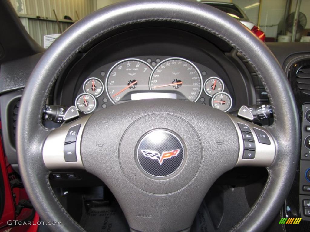 2009 Chevrolet Corvette Convertible Ebony Steering Wheel Photo #46143277