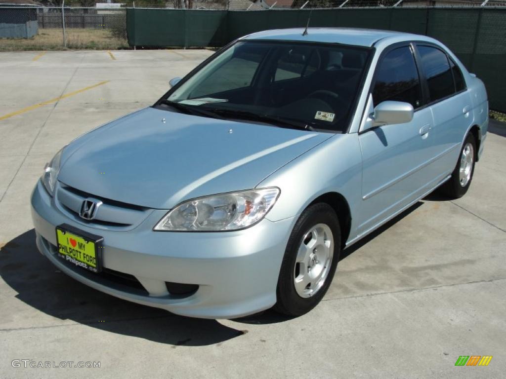 2005 Civic Hybrid Sedan - Opal Silver Blue Metallic / Gray photo #7