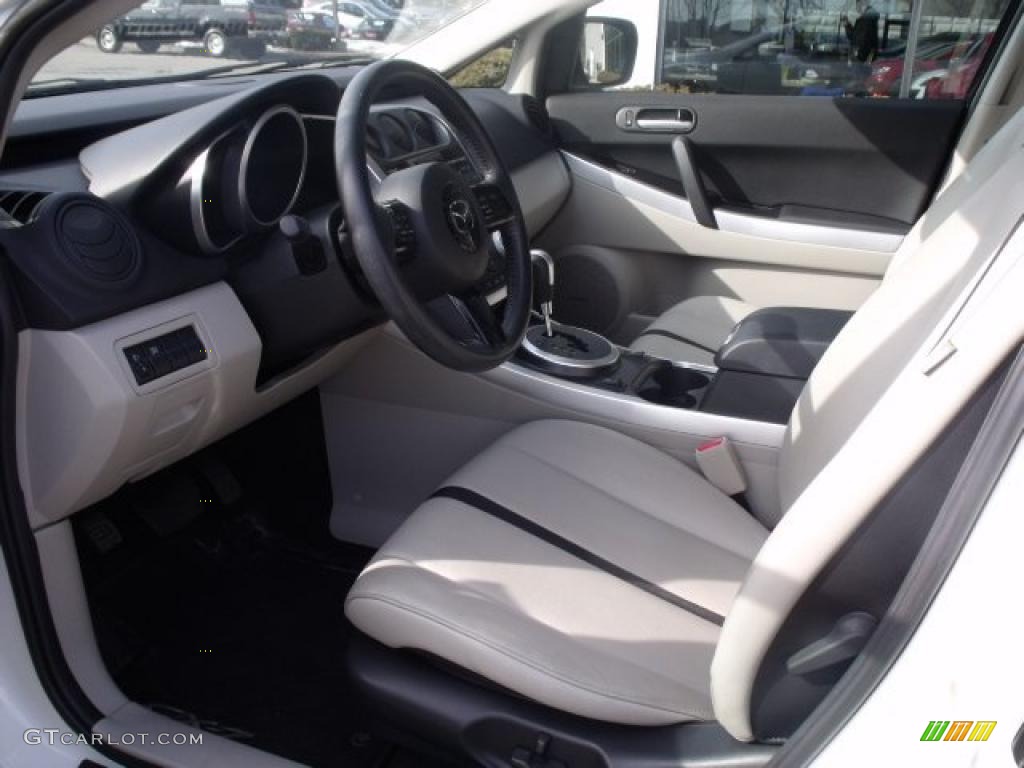 2008 CX-7 Grand Touring AWD - Crystal White Pearl Mica / Sand photo #13